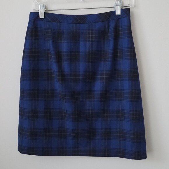 BROOKS BROTHERS | Wrap Skirt Wool Plaid Academia Sz 2 - Picture 3 of 6
